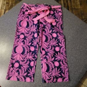Lilly Pulitzer Pineapple Crop Pants Size 12